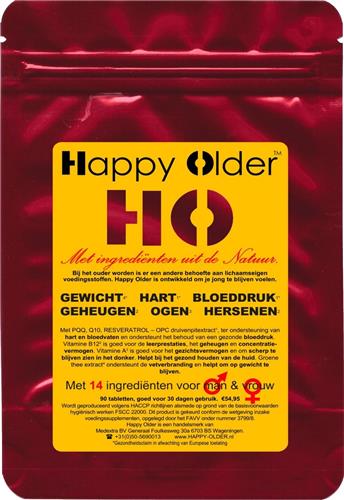 Happy-Older multi antioxidant 14-in-1 met o.a. Glutathion, Resveratrol, Astaxanthine, OPC, Q10  en PQQ