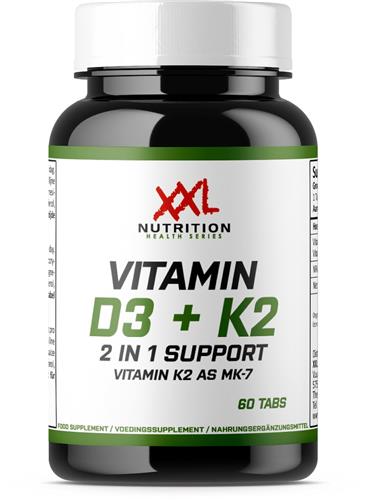 XXL Nutrition - Vitamine D3 + Vitamine K2 - 2 in 1 Support - Vitamines Supplement - 60 Tabletten