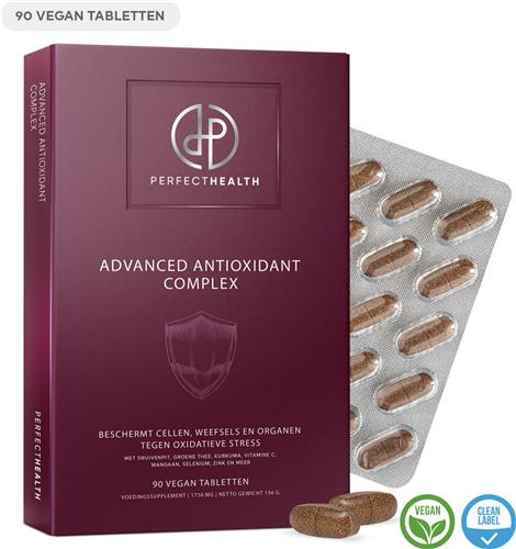 Perfect Health Antioxidanten Supplement Resveratrol 100mg - Hooggedoseerd - Goed voor Bloedvaten, Huid en Gewrichten - Curcumine C3 Complex - 90 Tabletten - Vegan