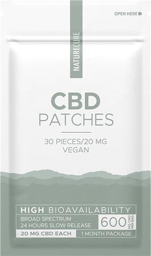 Nature Cure CBD-Pleisters -20 mg CBD- Broad Spectrum 30 stuks