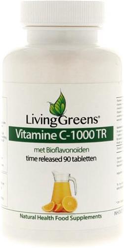 LivingGreens Vitamine C 90 tabletten, C1000, c1000mg,weerstand formule,vitamine C