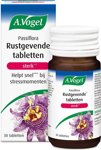 A.Vogel Passiflora Rustgevende sterk tabletten - Passiebloem helpt snel bij stressmomenten. - 30 st