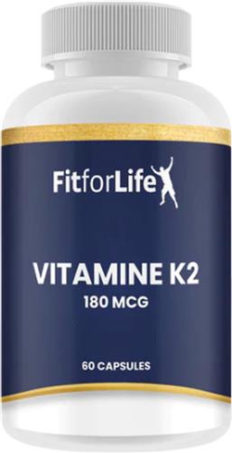 Fit for Life Vitamine K2-180 mcg - Hoge dosering vitamine K2 - Geschikt voor vegetariërs en veganisten - 60 capsules