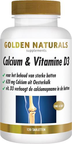 Golden Naturals Calcium & Vitamine D3 (120 tabletten)