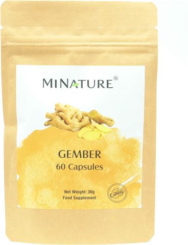Gember Capsules 60 stuks - 450mg Poeder van Gemberwortels per Vega Capsule - Ginger Root - 100% Plantaardig