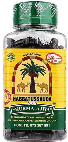 Habbatussauda - Zwarte Komijn capsules - ajwa dadels - 100 capsules a 600 mg p.st.