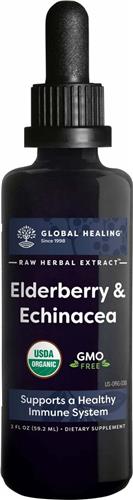 Elderberry & Echinacea (60ml) - Global Healing - Alcoholvrije kruidentinctuur - Biologisch
