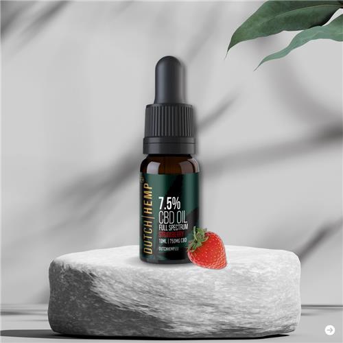 Dutch Hemp CBD-olie 7,5% - 10 ml - strawberry - full spectrum