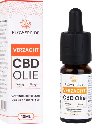 Flowerside Verzacht CBD + CBDA Olie - Full Spectrum - 5% CBD - 5% CBDA - 2.5% CBG - 2.5% CBGA - 10ml - Druppels - Biologisch - Natuurlijk - Laboratorium Getest