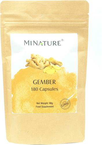 Gember Capsules 180 stuks - 450mg Poeder van Gemberwortels per Vega Capsule - Ginger Root - 100% Plantaardig