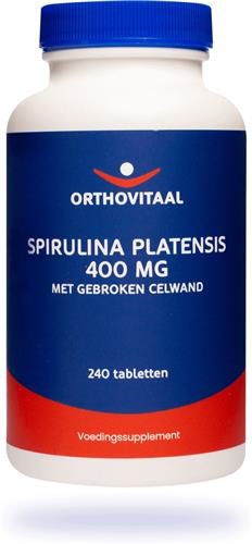Orthovitaal - Spirulina Platensis 400 mg - 240 tabletten - Met gebroken celwand - Plantenextracten - vegan - voedingssupplement