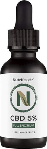 Nutrifoodz – CBD Oil 5% – Natuurlijke Stressverlichting – 400 Druppels
