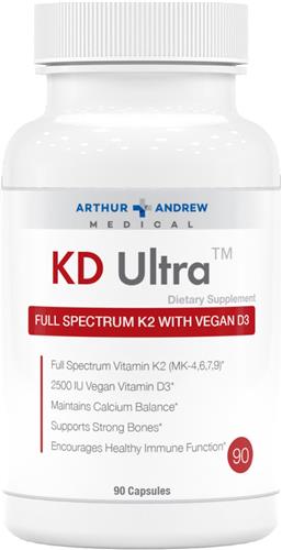 Arthur Andrew Medical - KD Ultra - 90 caps. (Vit K & D) - Hoog gedoseerde capsules met natuurlijke Vitamine K en D