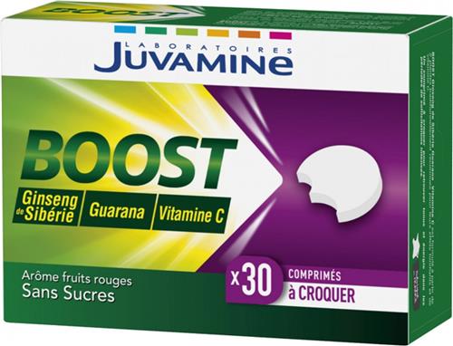 Juvamine Boost Ginseng Guarana Vitamine C 30 Kauwtabletten