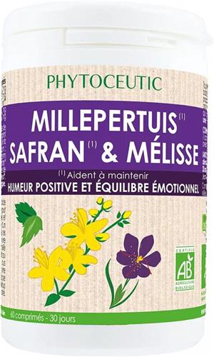 Phytoceutic Sint Janskruid Saffraan en Citroenmelisse Biologisch 60 Tabletten