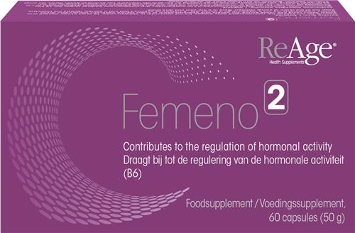 Femeno 2 Menopauze supplement - 60 Capsules - Overgang Tabletten - Hormoonbalans Vrouwen - Opvliegers - Ondersteuning in de Overgang - Formule met Vitamine B5, B6, Broccoli-Extract (Sulforafaan), TMG - Overgang producten - Oestrogeen - ReAge