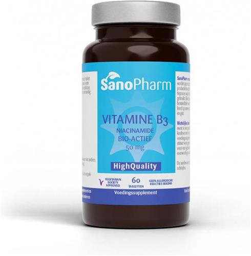 SanoPharm Vitamine B3 Niacine 50 Mg - 60 Tabletten