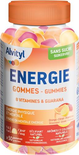 Alvityl® Energie Gummies - Met 8 Vitaminen en Guarana - Suikervrij - Vanaf 18 Jaar - Voor Energie & Vitaliteit - 60 Gummies