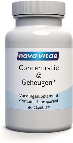 Nova Vitae - Concentratie & Geheugen - Ginkgo Biloba - Glidkruid - L-Theanine - Omega 3 - 90 capsules