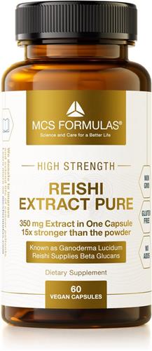 Reishi Extract - 350mg Capsule - Ganoderma lucidum - 30% Polysaccharides - 15x stronger than the typical Reishi powder