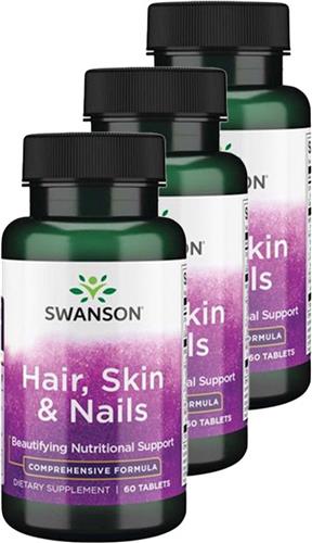 Swanson | Hair, Skin & Nails | 60 Tabletten | 3 stuks | 3 x 60 capsules