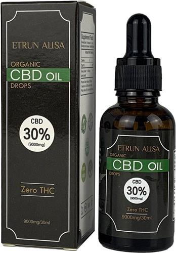 CBD Olie 30 procent - ontspanning - 100% organic - 9000mg - 30ml - Biologisch - ETRUN ALISA