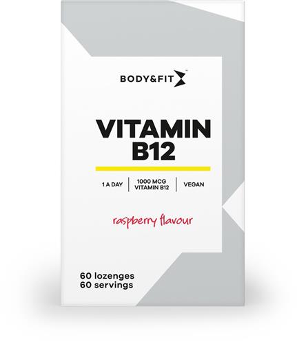 Body & Fit Vitamine B12 - Zuigtabletten Framboos - 1000 mcg - 60 zuigtabletten