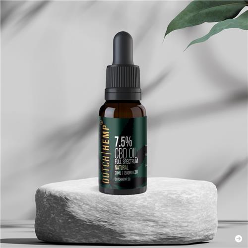 Dutch Hemp CBD-olie - 7,5% - 20 ml - Natural - Full spectrum