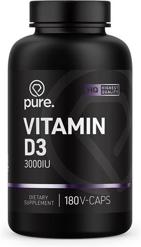 Pure. Vitamine D3 - 3000IU - 180 vegan capsules - vitamin D-3