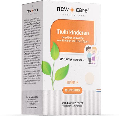 New Care Multivitamine voor kinderen - 100% natuurlijke zoetstof stevia - 60 kauwtabletten