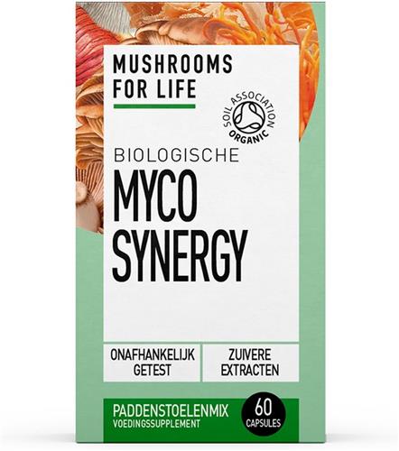 Mushrooms4Life Myco Synergy Paddenstoelen Capsules Bio 60 stuks (Lion’s Mane, Shiitake, Maitake, Reishi, Cordyceps en Tremella)