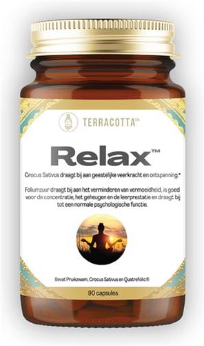 Terracotta TCM Relax paddenstoelen extract combi 90 caps: Cordyceps Sinensis, Hericum Erinaceus en aangevuld met kruiden en vitamines.