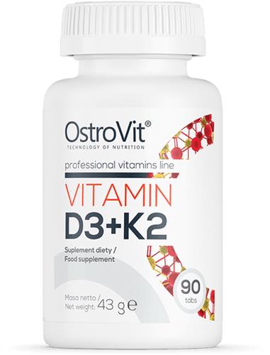 Vitaminen - Vitamin D3 2000 IU + K2 - 90 Tablets - OstroVit - Supplementen - Laboratorium Geteste Kwaliteit!