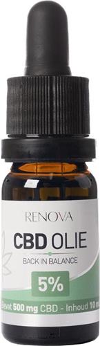 Renova CBD olie 5% 10ml - 500mg CBD - 225 druppels - cannabidiol - cbd oil - wietolie - hennepolie - cannabis olie - 0,0% THC olie