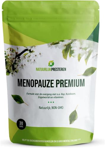 Menopauze Premium - Overgang Tabletten - Monnikspeper, Dong Quai, Foliumzuur - Opvliegers - Nachtelijk zweten - 30 capsules - 1 maand