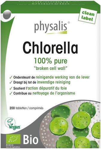 Physalis Supplementen Chlorella 100% Pure Tabletten 200Tabletten