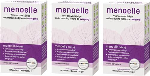 Menoelle-ondersteunt bij overgangsverschijnselen- 3 maanden 180 tabletten-Vegan gepatenteerde EstroG-100 plantaardig extract