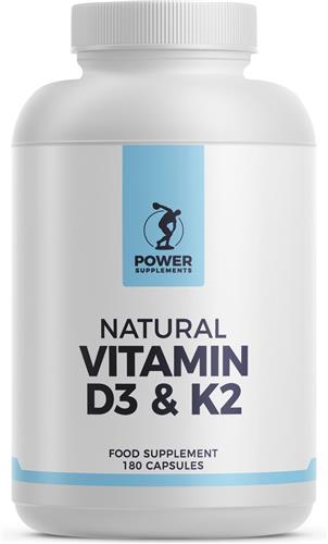 Power Supplements - Natuurlijke Vitamine D3 & K2 - 100% natuurlijke Vitamines - 180 caps