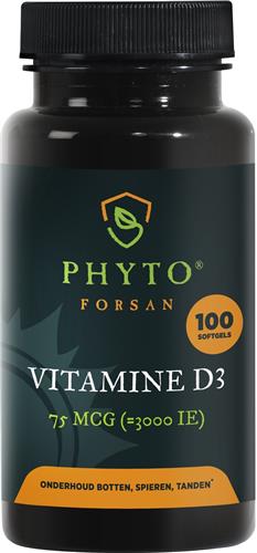 Vitamine D3 75 mcg 100 softgels