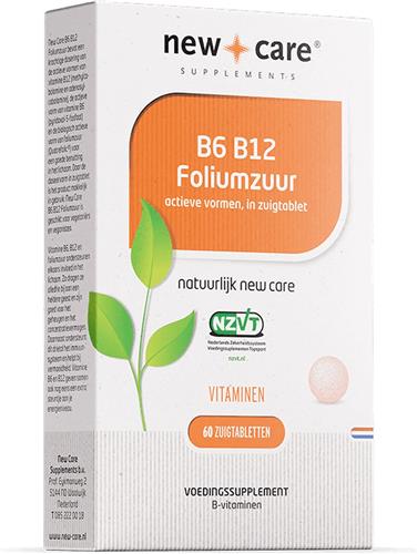 New Care Vitamine B6 B12 Foliumzuur - 60 zuigtabletten - NZVT - vegan