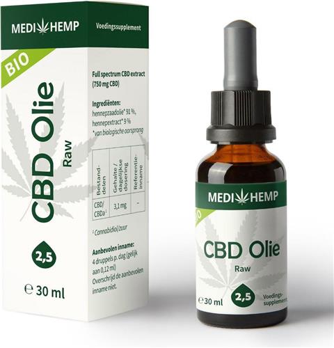 Medihemp CBD Olie RAW 2,5% (30ml)