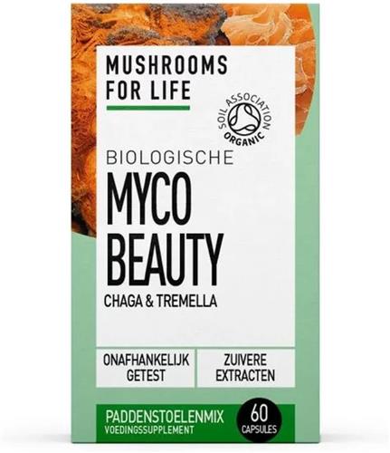 Mushrooms4Life Myco Beauty Paddenstoelen Capsules Bio 60 stuks - Chaga en Tremella Paddenstoel