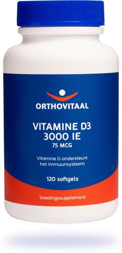 Orthovitaal - Vitamine D3 3000 IE - 120 softgels - Vitaminen - voedingssupplement