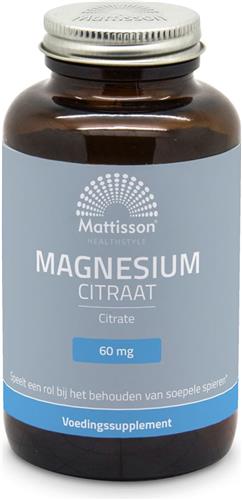 Mattisson - Magnesium Citraat 400 mg - Vegan Voedingssupplement - 180 Capsules