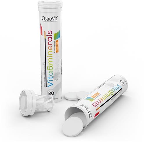 Supplementen - Kalium Potassium - Vitamine B3 E D3 - Vitamins and Minerals - 20 bruistabletten - Orange - OstroVit - Laboratorium getest kwaliteit!