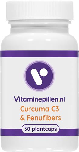 Vitaminepillen.nl | Curcuma C3 & Fenufibers | 30 plantcapsules | Gratis verzending | Trademark ingrediënten van Sabinsa | Kurkuma is goed voor oa. longen en luchtwegen, maar ook soepele botten en gewrichten!