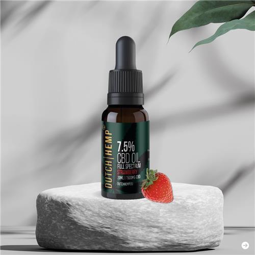 Dutch Hemp CBD-olie 7,5% - 20 ml- strawberry - full spectrum
