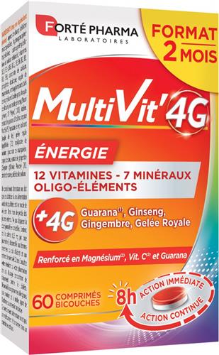 Forté Pharma MultiVit'4G Energy 60 Dubbele Tabletten