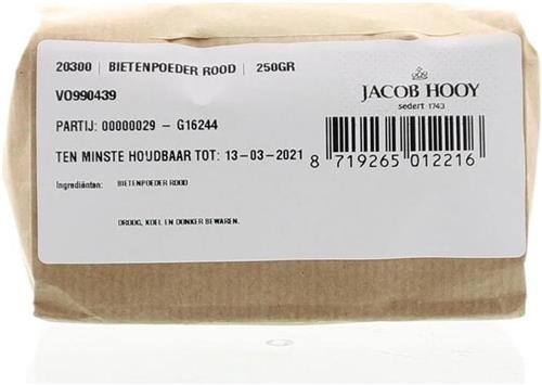 Jacob Hooy Bietenpoeder rood 250 gram