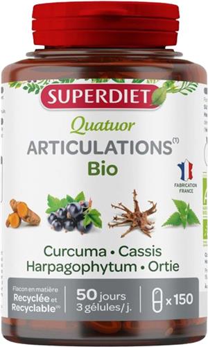 Superdiet Quatuor Curcuma Articulations Bio 150 Capsules